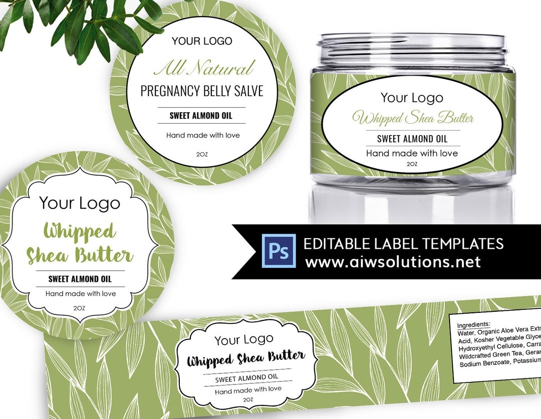 Skincare Label Template Cosmetic Label Body Butter Label Carrier Oils Label Body Scrub Label Round Label Template Sticker Template Etsy