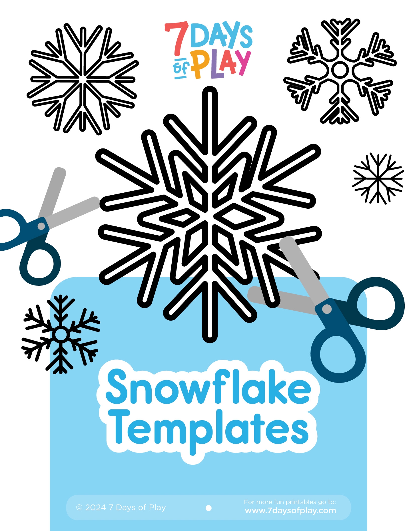 Snowflake Templates Free Printable 7 Days Of Play