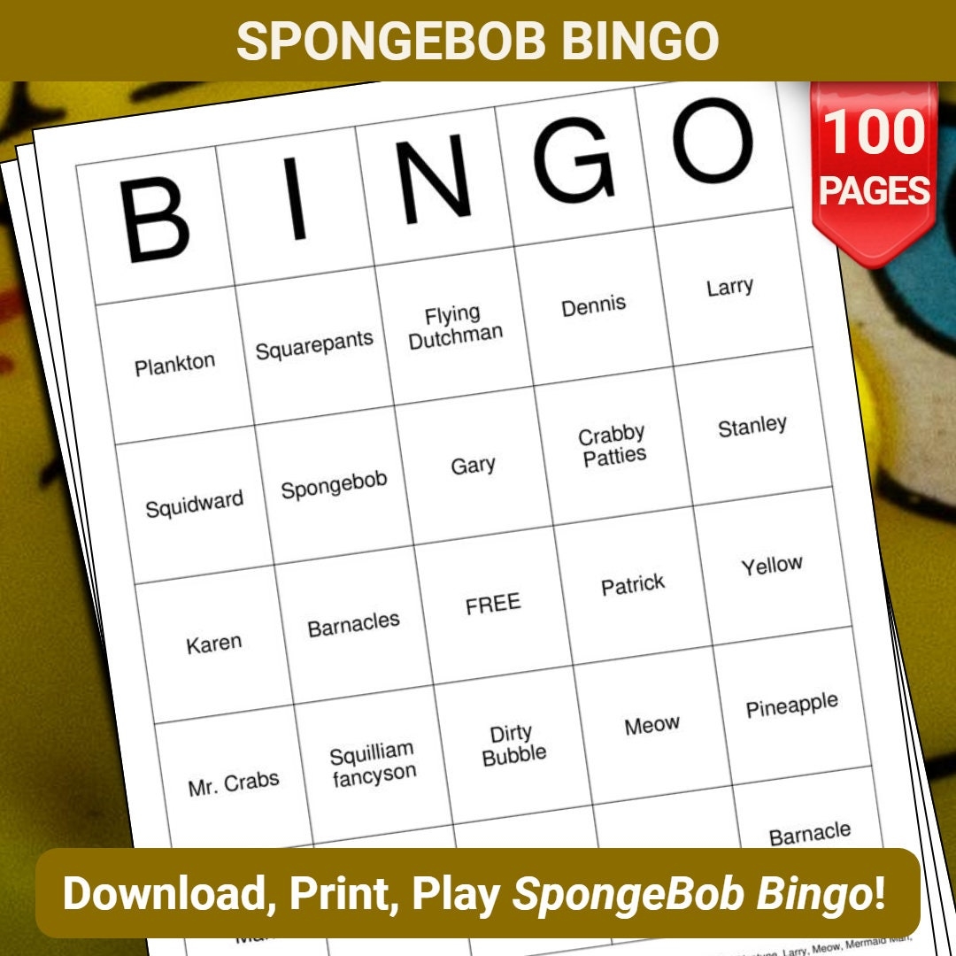 Spongebob Printable Etsy