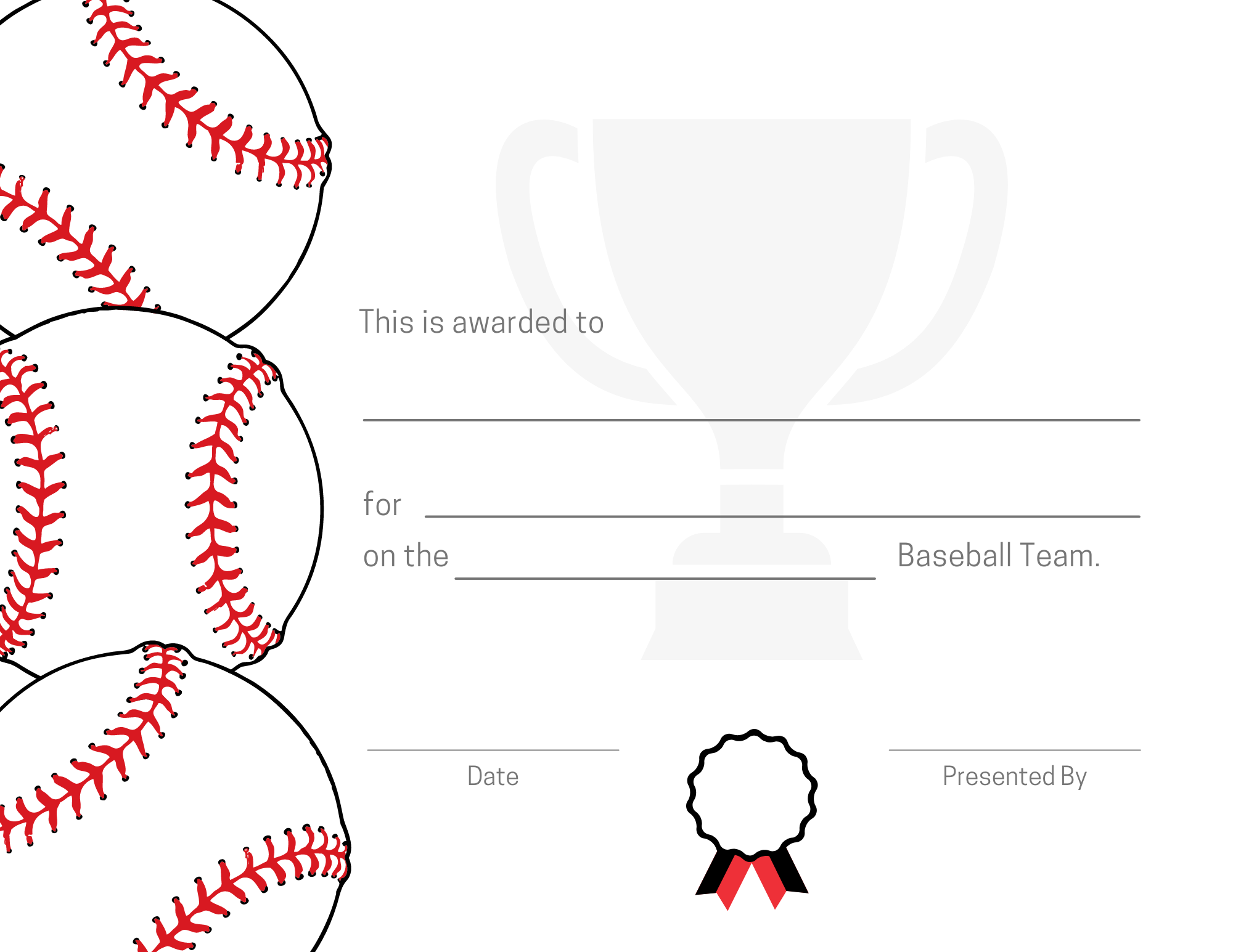 Free Printable Baseball Certificates