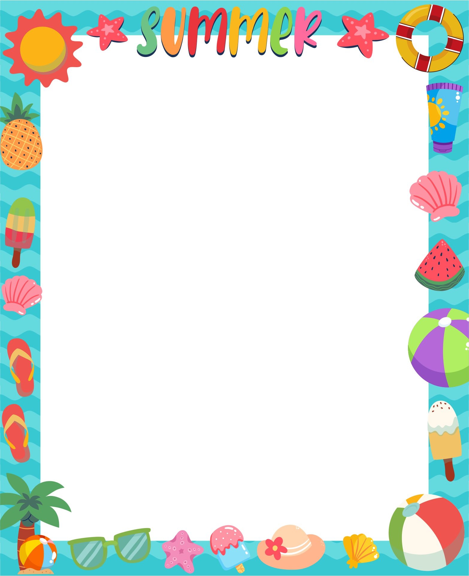 Free Printable Summer Borders