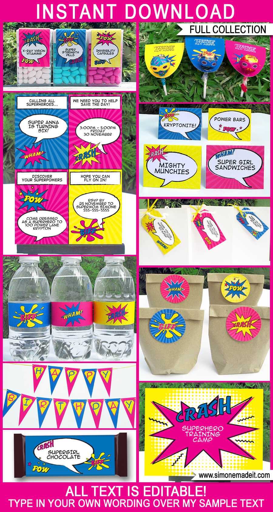 Supergirl Party Printables Invitations Decorations Templates