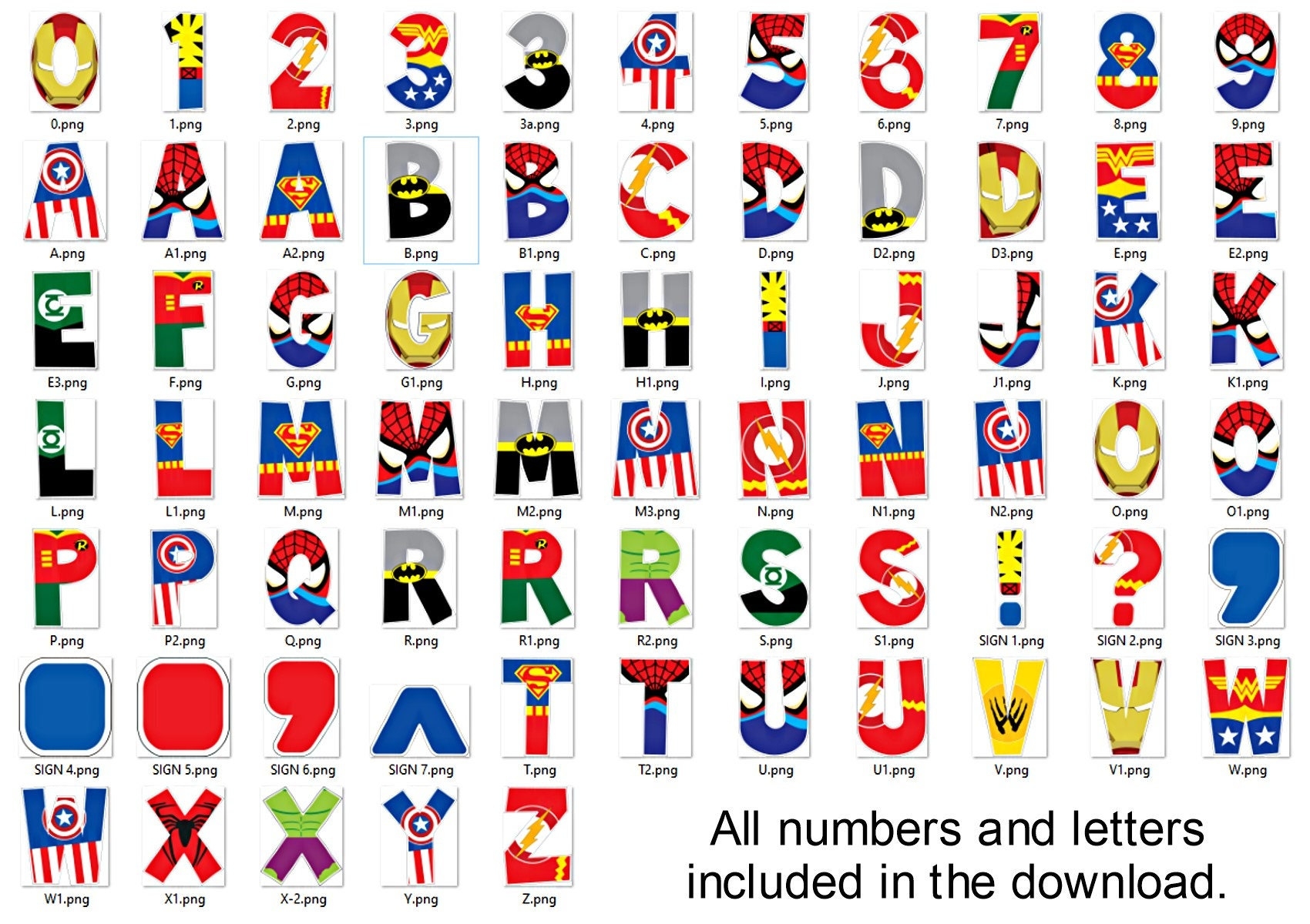 Superhero Alphabet PRINTABLE Letters Etsy