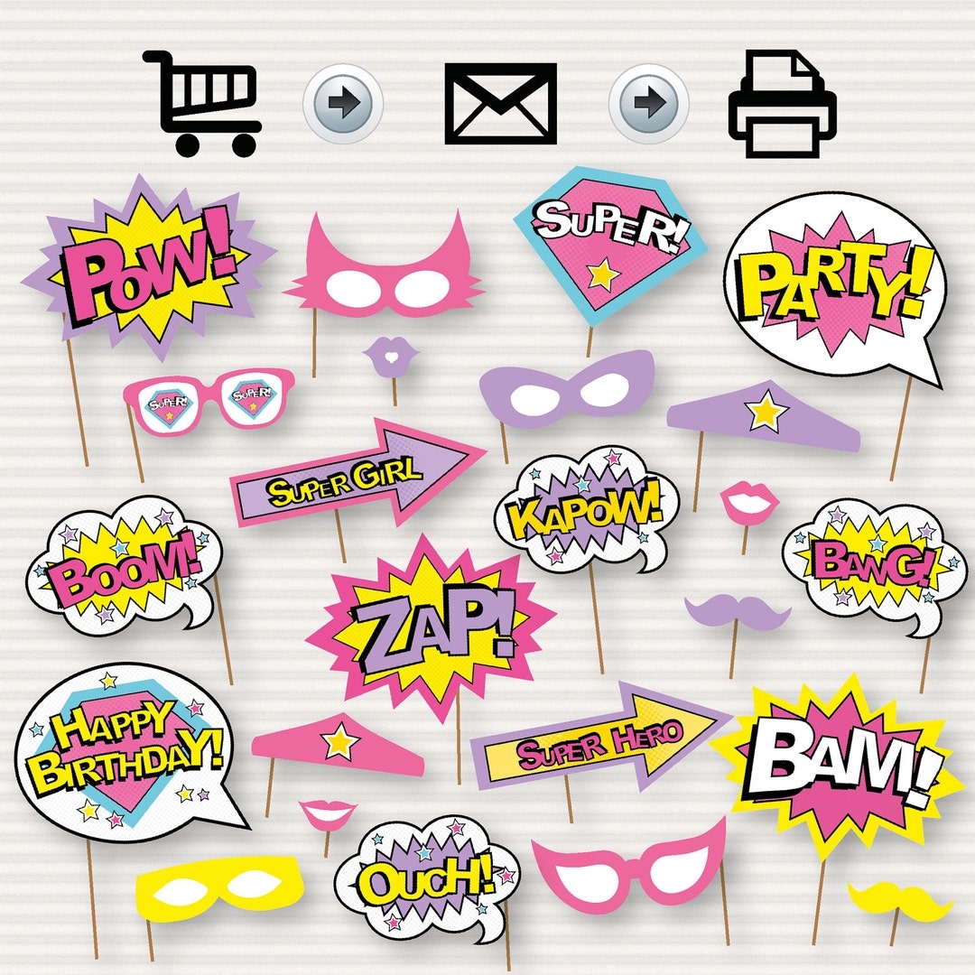 Superhero Photo Booth Free Printables
