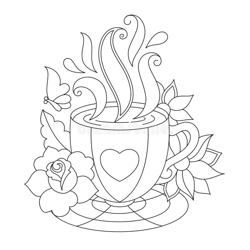 Tea Cup Coloring Stock Illustrations 1 905 Tea Cup Coloring Stock Illustrations Vectors Clipart Dreamstime