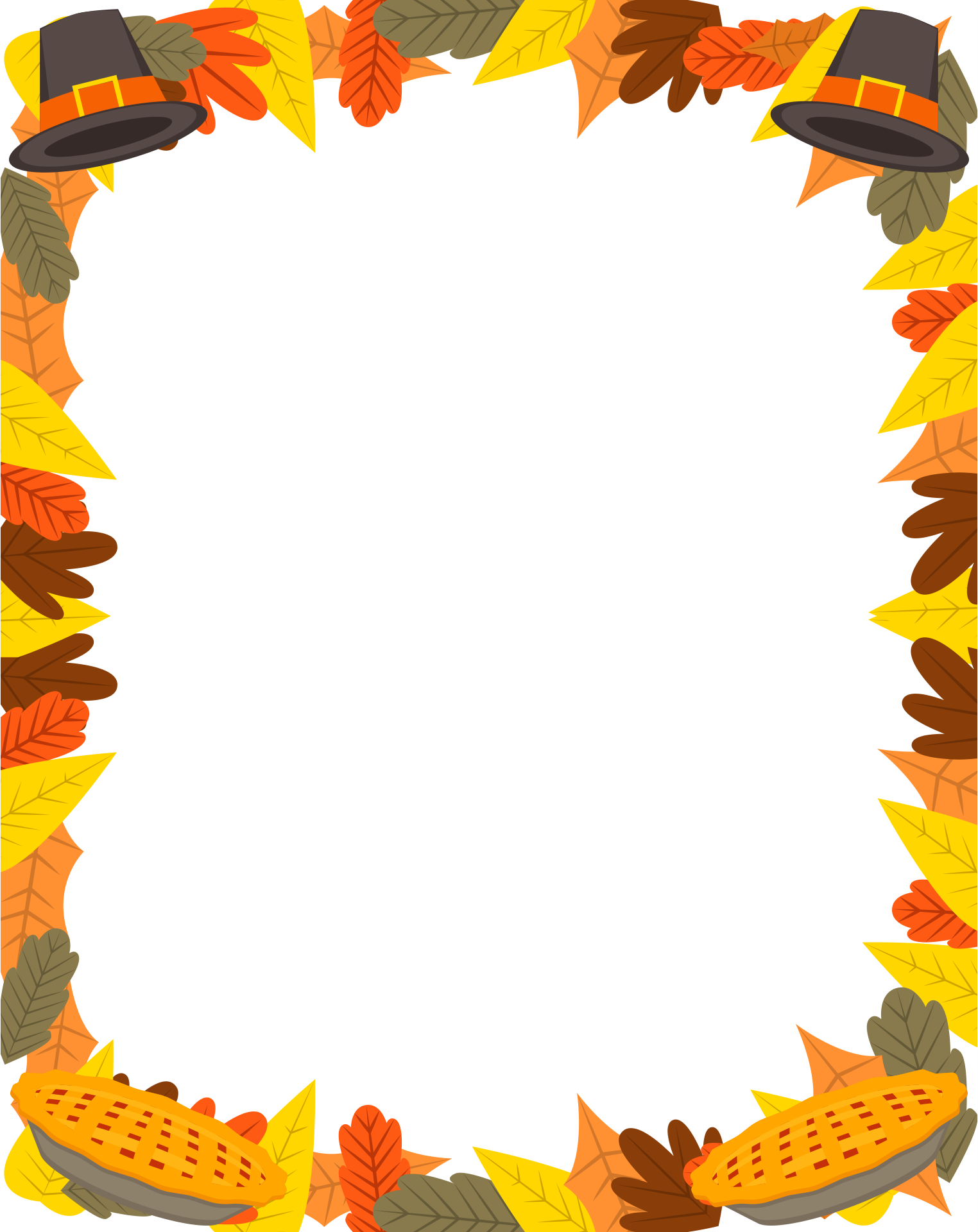 Thanksgiving Borders 15 Free PDF Printables Printablee