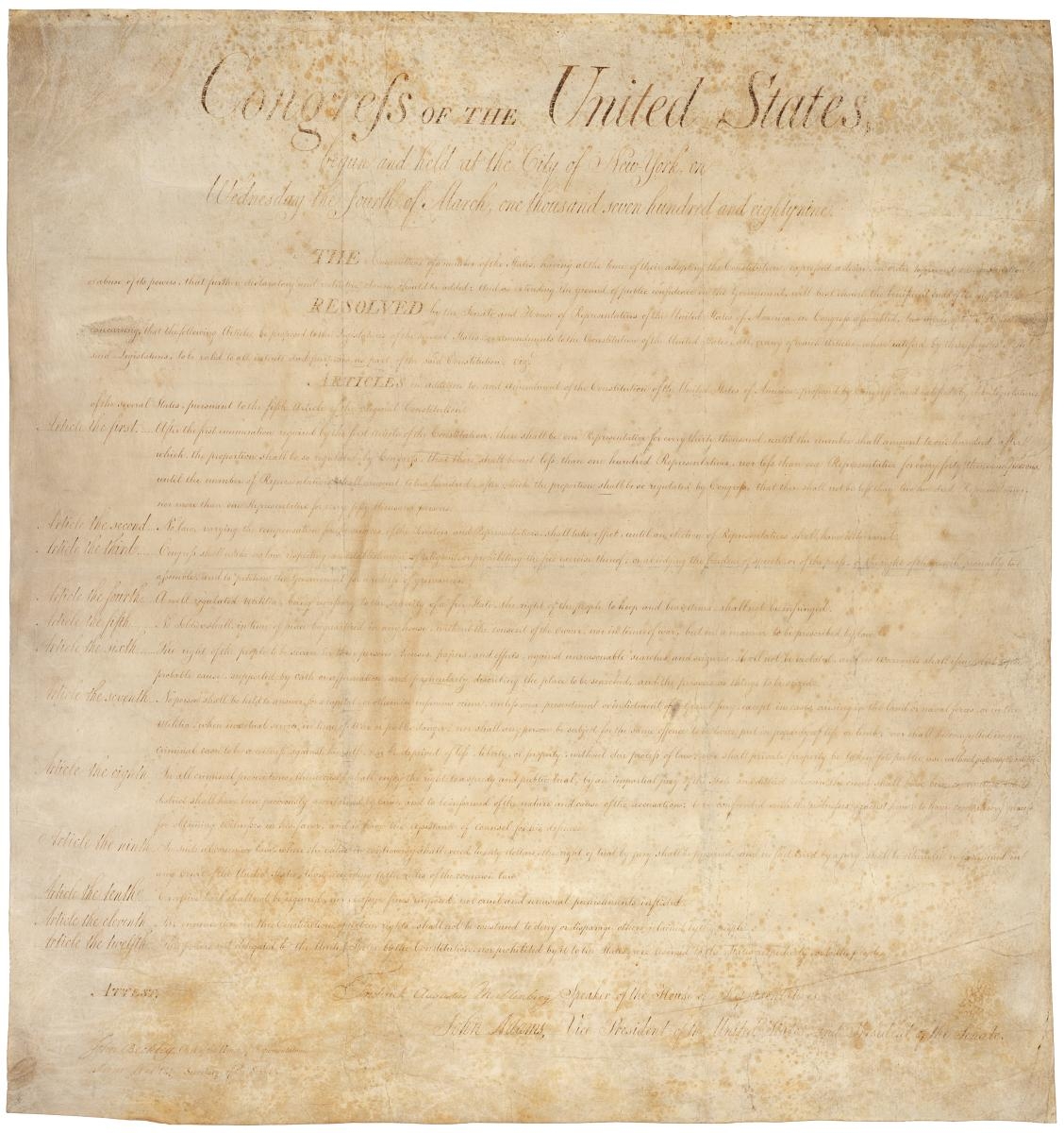 The Bill Of Rights National Archives