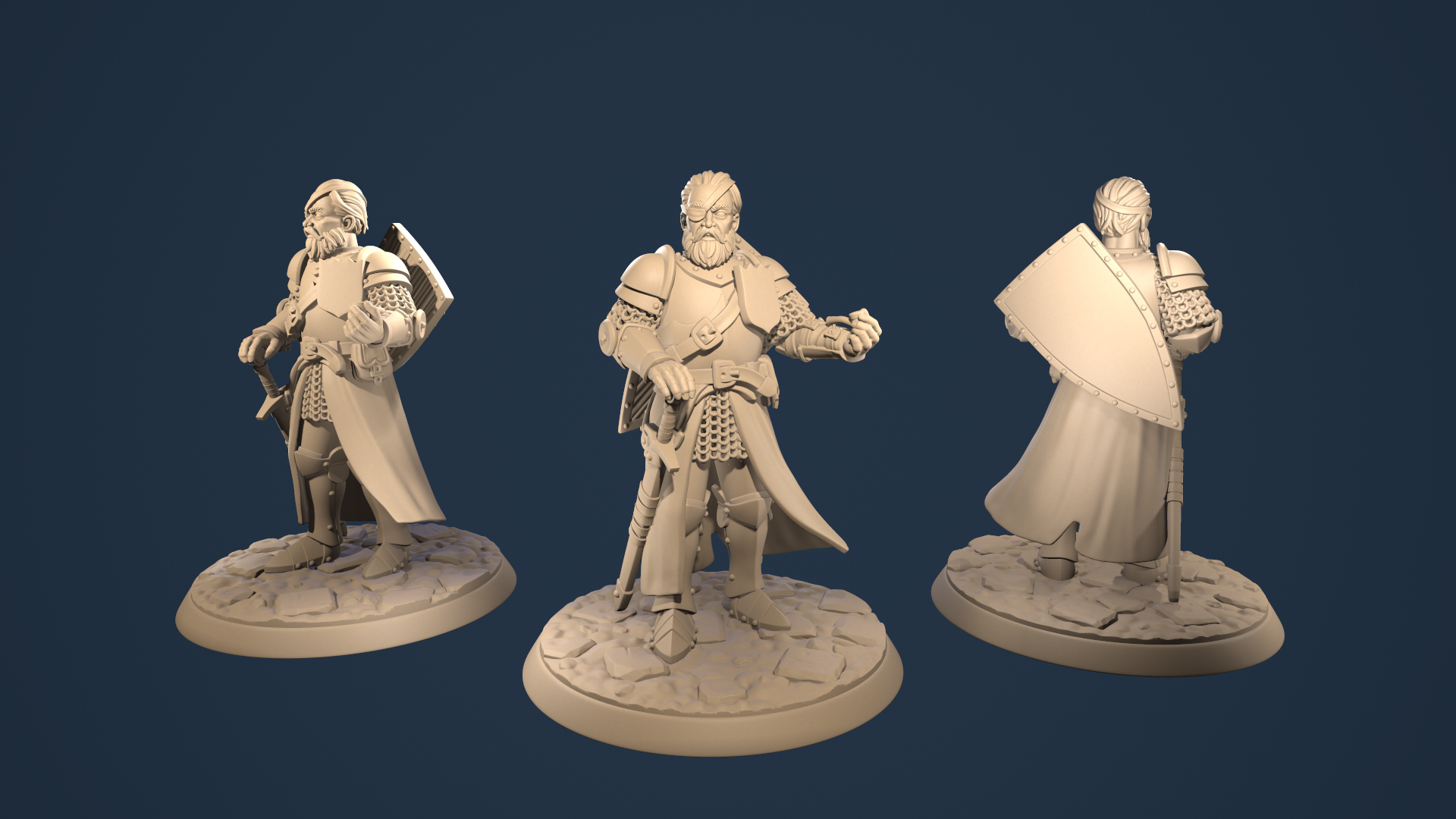 The Old Knight Miniature STL Kit For 3D Printing With Options 32mm Scale Model Martins 3D Studio
