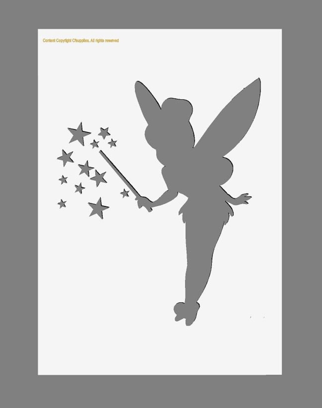 Tinkerbell Fairy Stencil Mylar Stencil For Walls Fabrics Nurseries Bedrooms Reusable Washable A5 A4 A3 Stencil Sizes 190 Micron Etsy