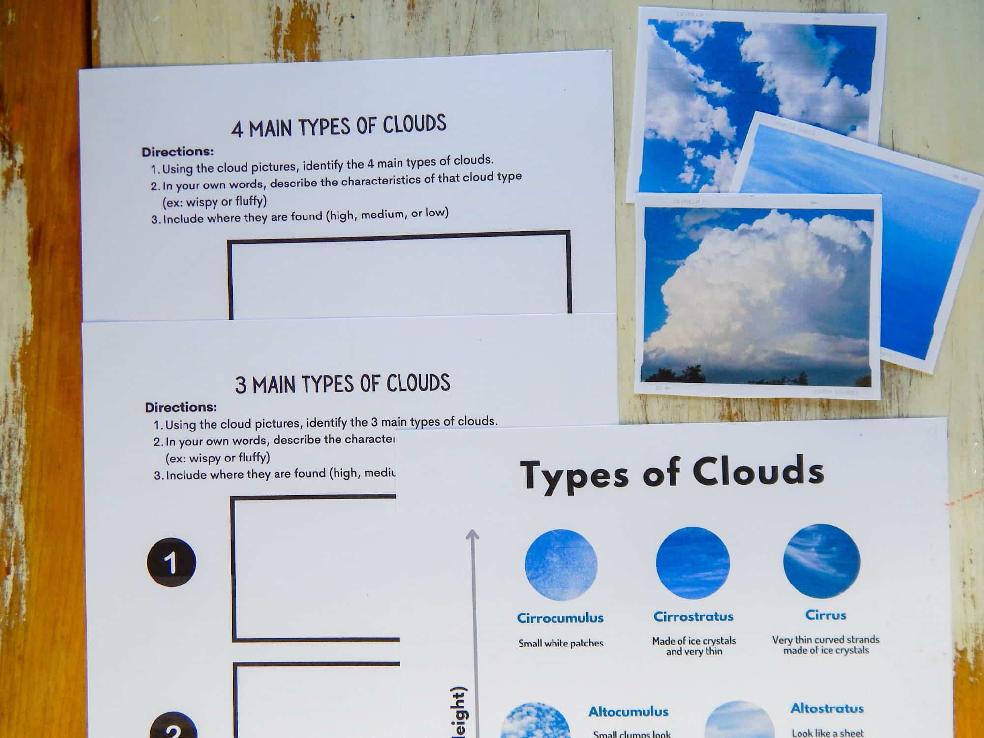 Types Of Clouds Worksheets And Activities