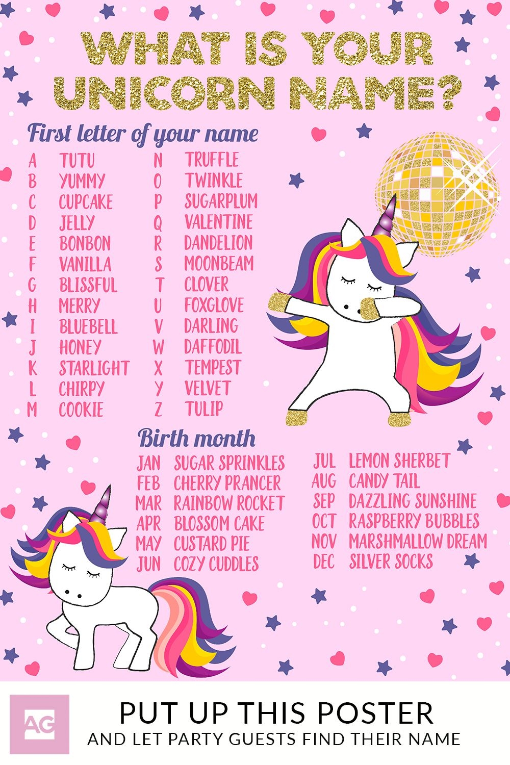 Free Printable Unicorn Names