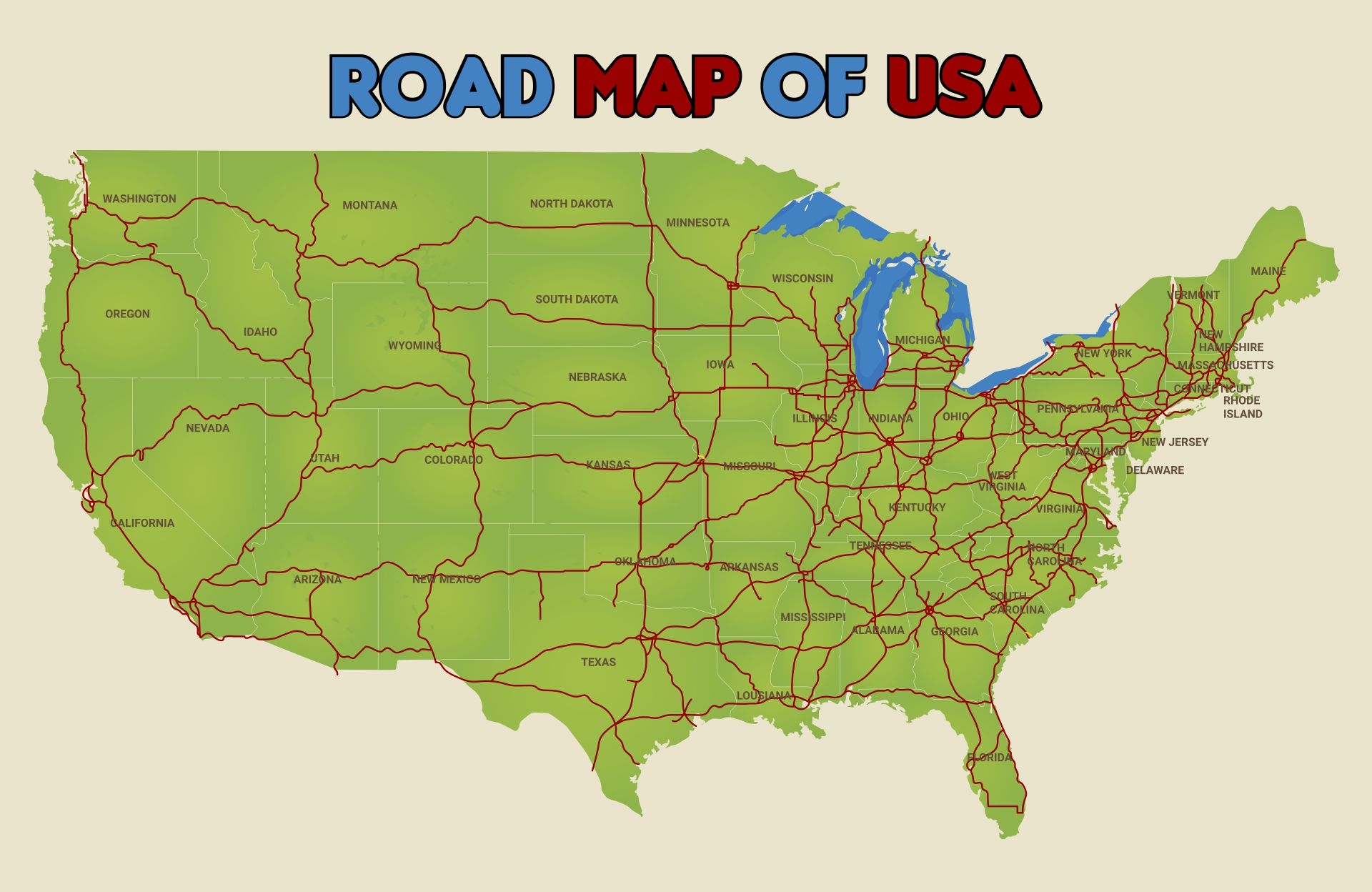 US Road Maps 10 Free PDF Printables Printablee