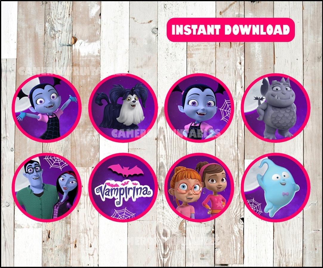 Vampirina Toppers Instant Download Vampirina Cupcakes Toppers Labels Printable Vampirina Party Toppers Etsy