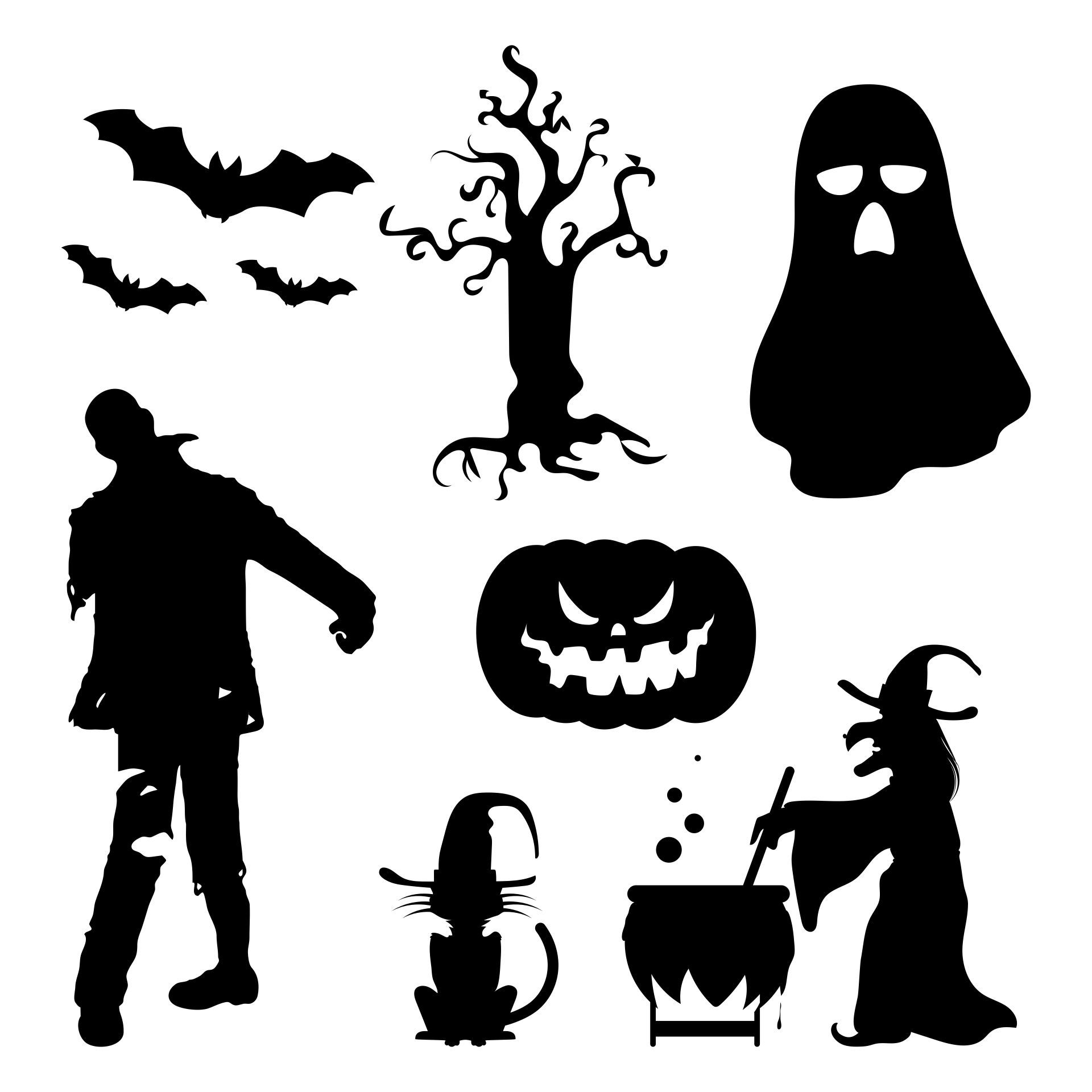 Free Printable Halloween Window Silhouettes