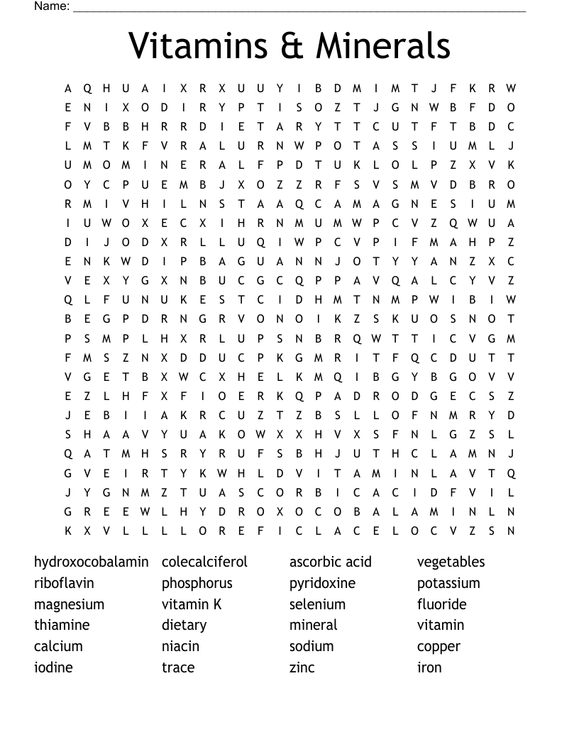 Free Printable Mineral Puzzles