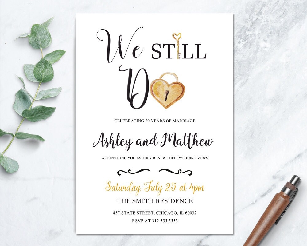 Free Printable Vow Renewal Invitations