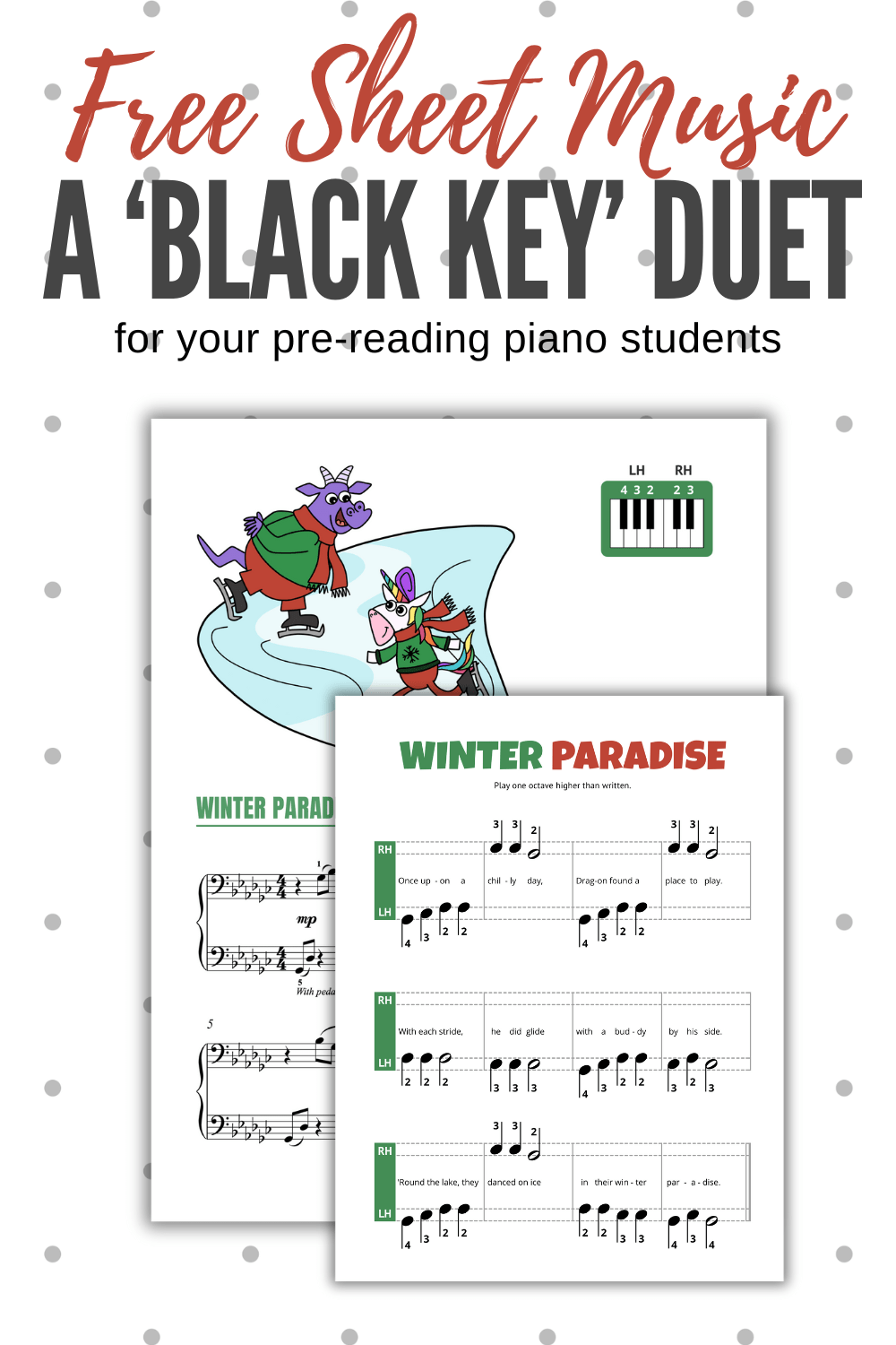 Winter Paradise A Pre Reading Holiday Piece On Black Keys