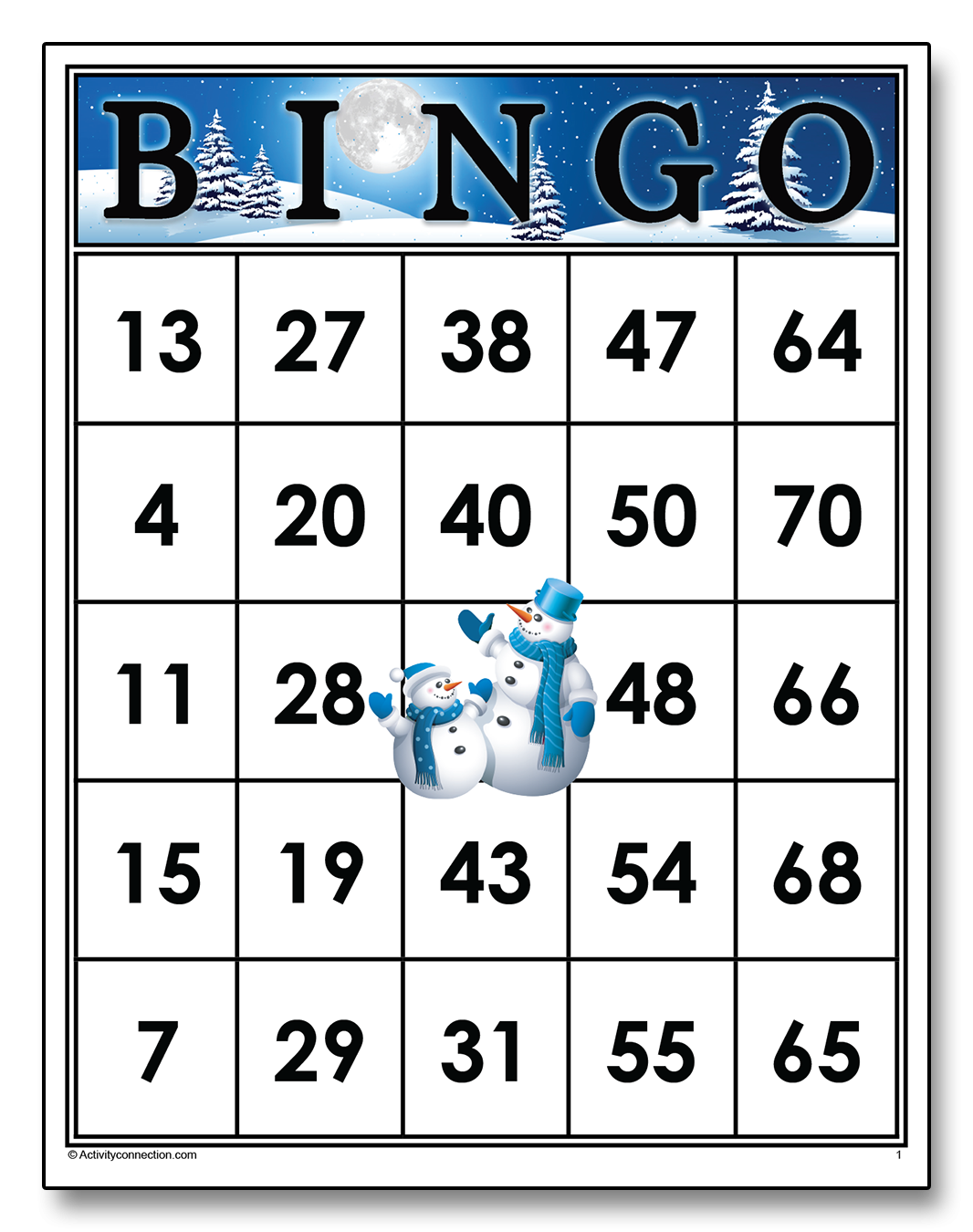 Free Printable Bingo Cards 1 75