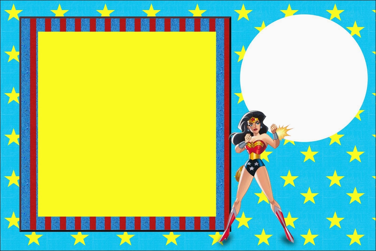 Free Printable Wonder Woman Invitations