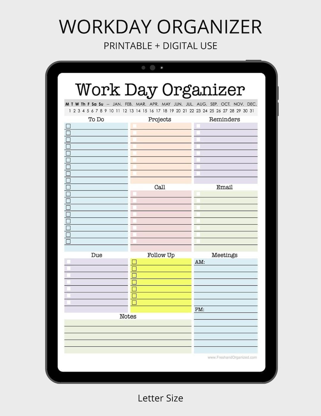 Work Day Organizer Planner Page Work Planner Printable Planner Digital Planner To Do List Planner Daily Weekly Fillable Pdf Etsy