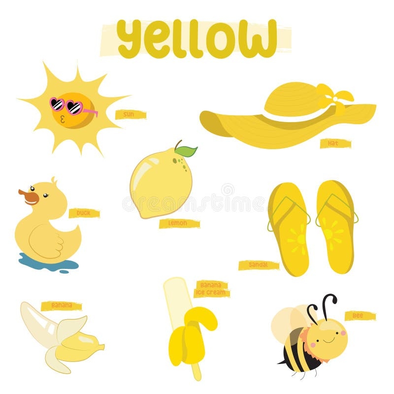 Yellow Objects Stock Vector Illustration Of Practice 250699163