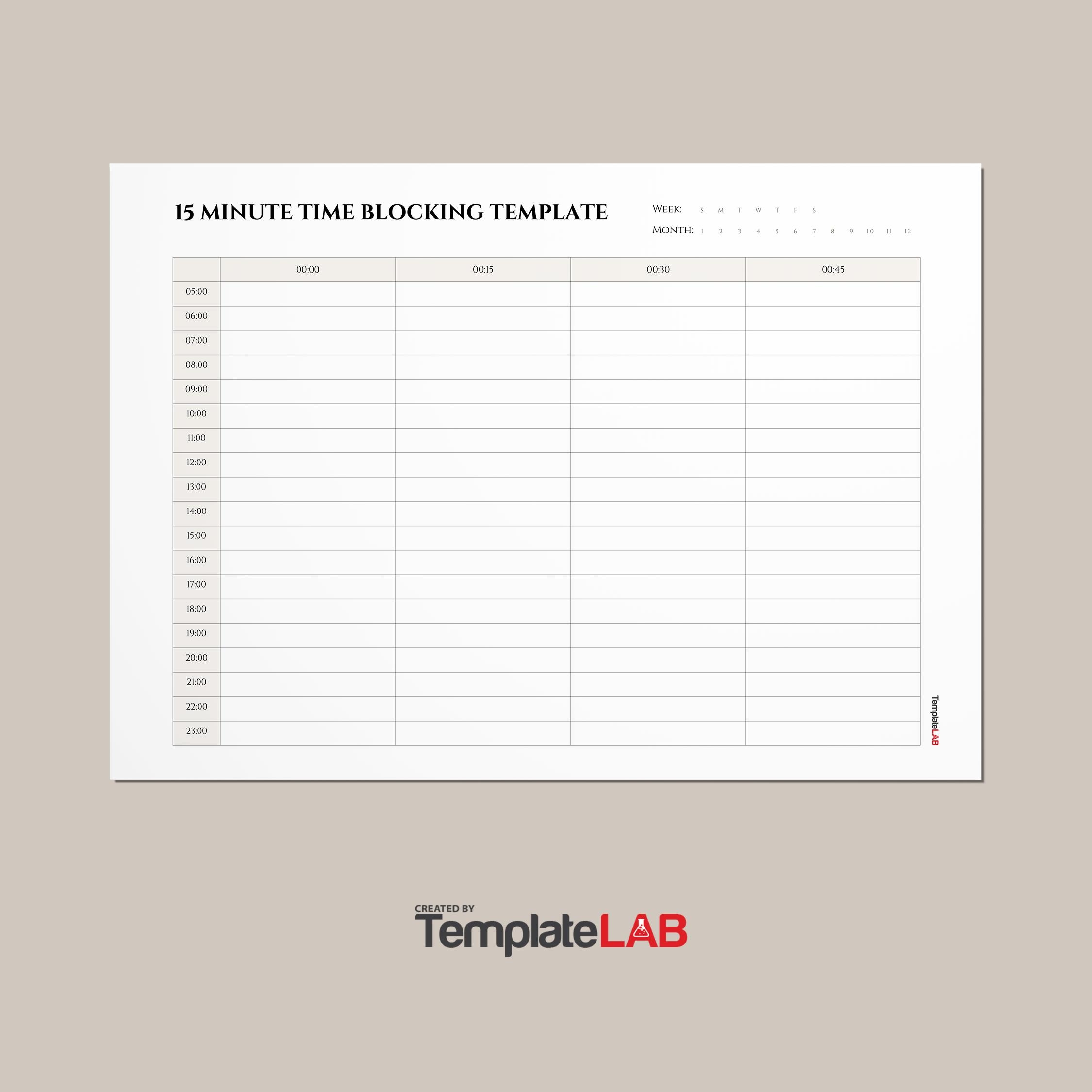 37 Printable Time Blocking Templates Weekly Daily Monthly 