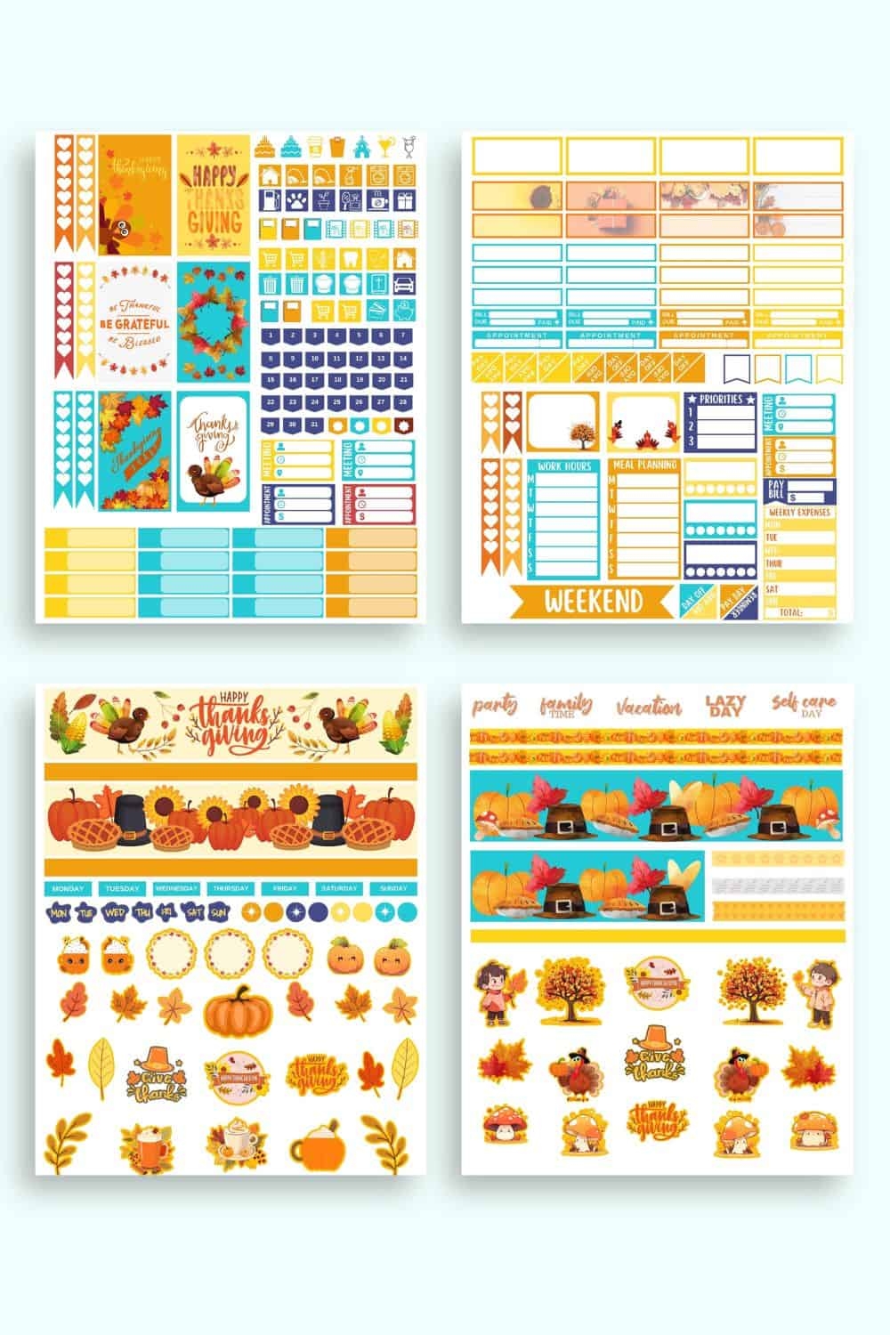 Free Printable Thanksgiving Planner Stickers The Artisan Life