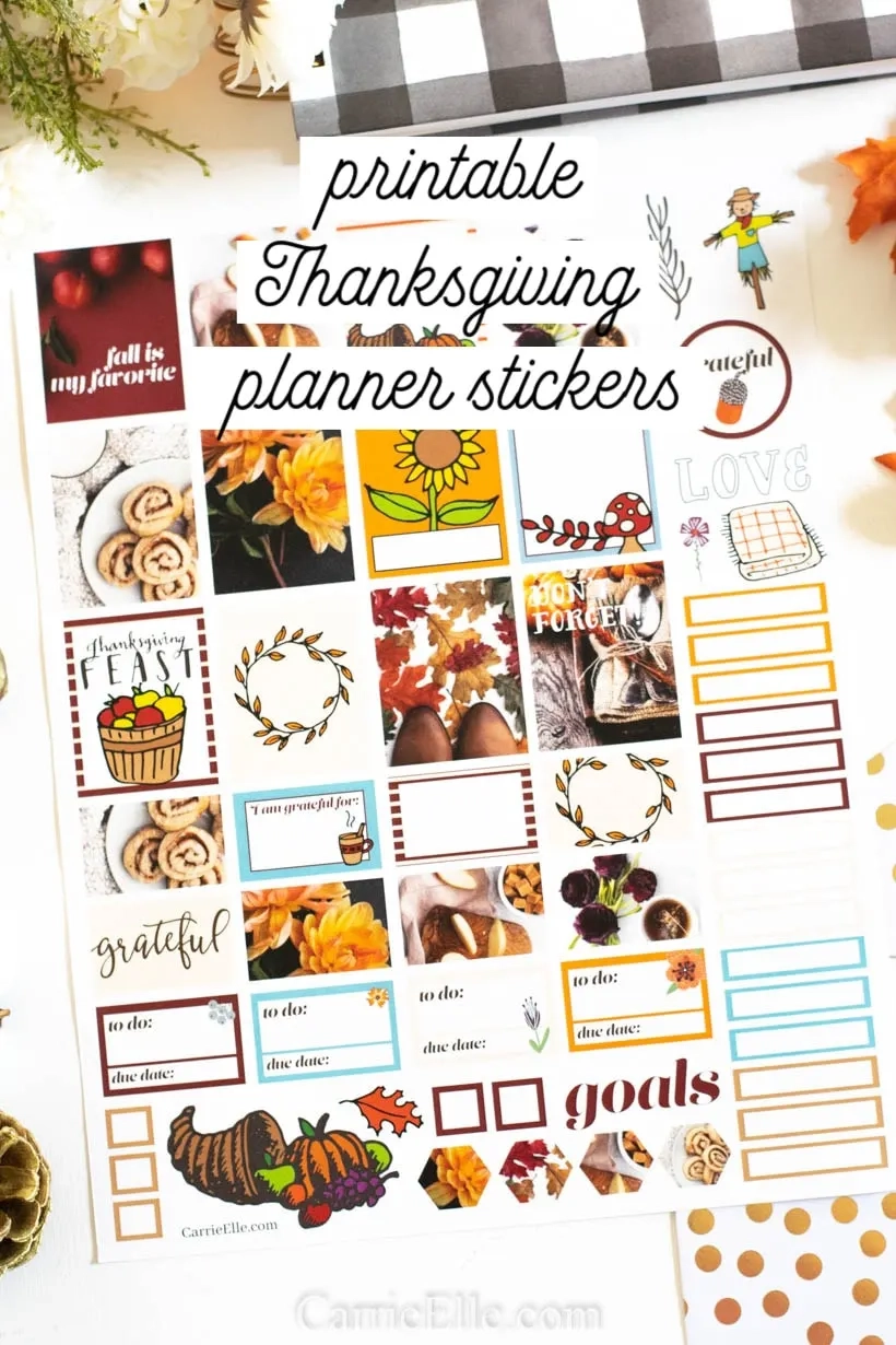 Printable Thanksgiving Planner Stickers Carrie Elle